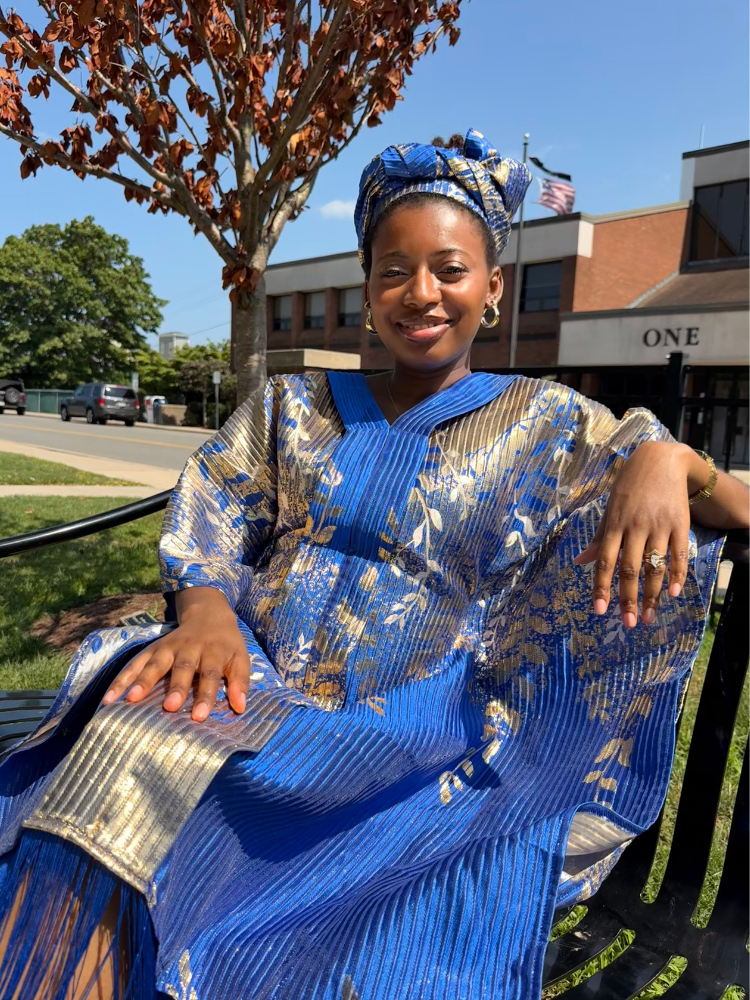 Adanna Tassel Bubu with Headwrap | Blue & Gold