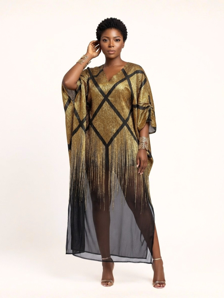 Zahara Metallic Bubu | Antique Gold & Black