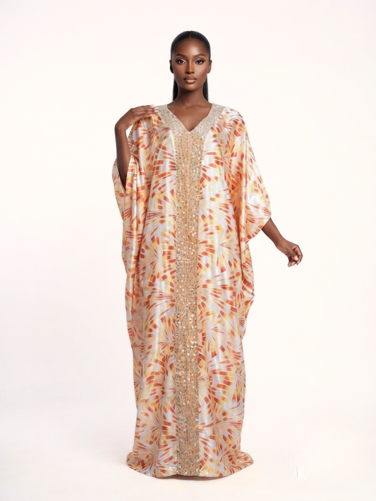 Ina Sequin Bubu Dress | Gold