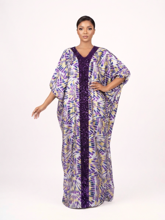 Ina Sequin Bubu Dress | Purple